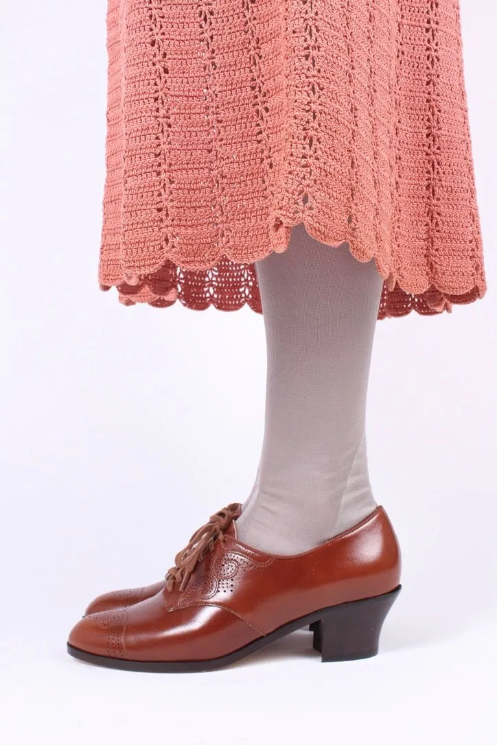 1930s everyday oxford shoes, Cognac Brown, Juliette