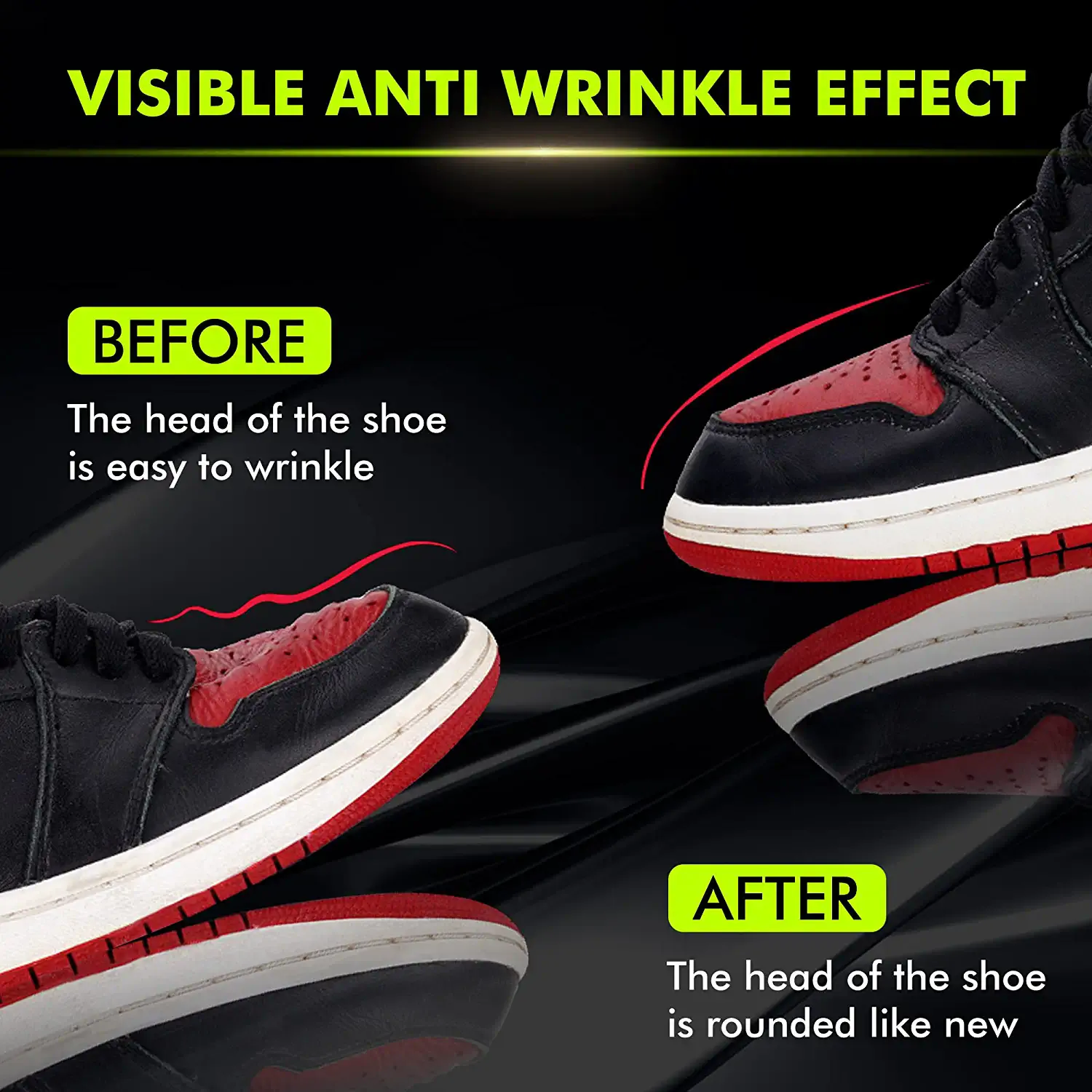 2 Pairs Anti Wrinkle Shoe Sneaker Crease Protector (Men's Size 40-45)
