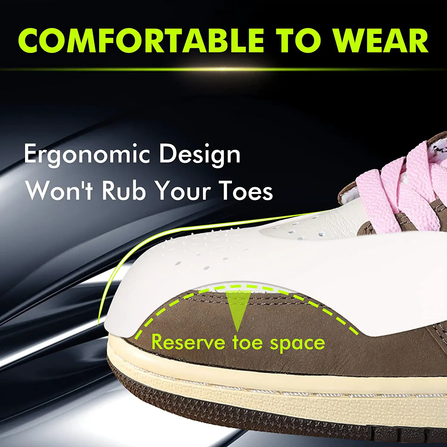 2 Pairs Anti Wrinkle Shoe Sneaker Crease Protector (Men's Size 40-45)