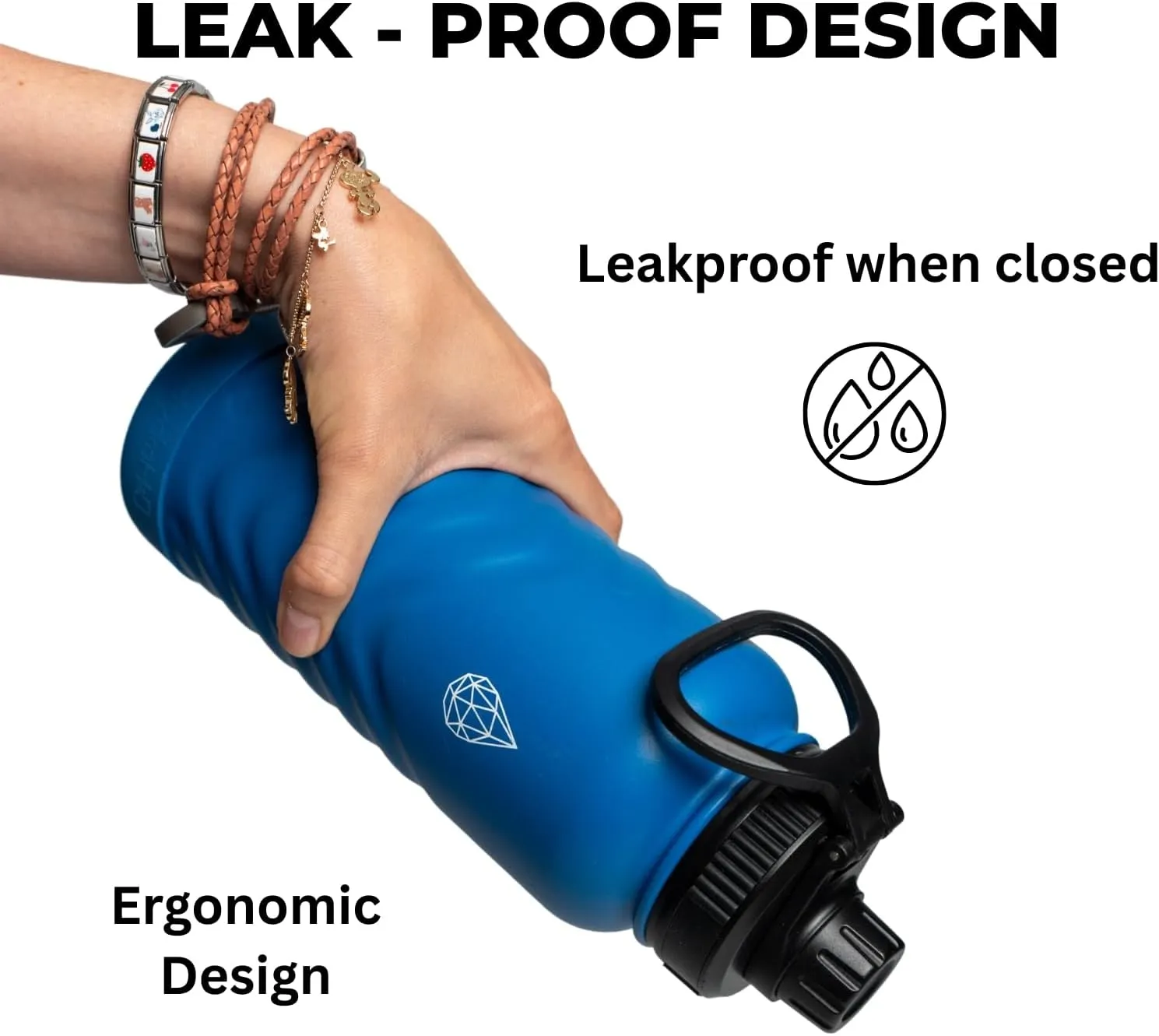 32oz Insulated Water Bottle with Straw and Spout,Stainless Steel with Fluid Scale,Leak-Proof,Wide Mouth,BPA-Free,Silicone Boot & Handle – Gray Sports Flask for Gym,Hiking,Travel