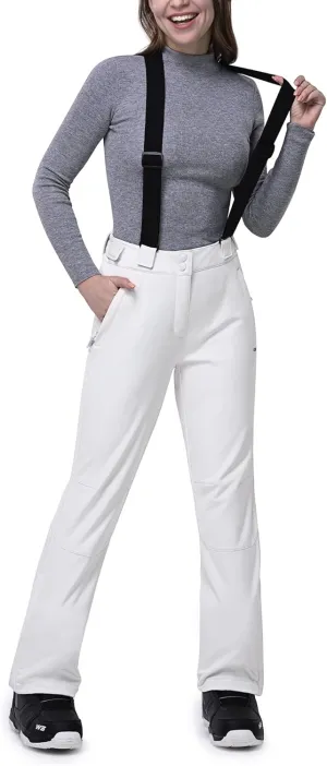 33,000ft Womens Snow Bibs Waterproof Insulated Snow Pants with Fleece Lined, Windproof Ski Pants Overalls for Snowboard