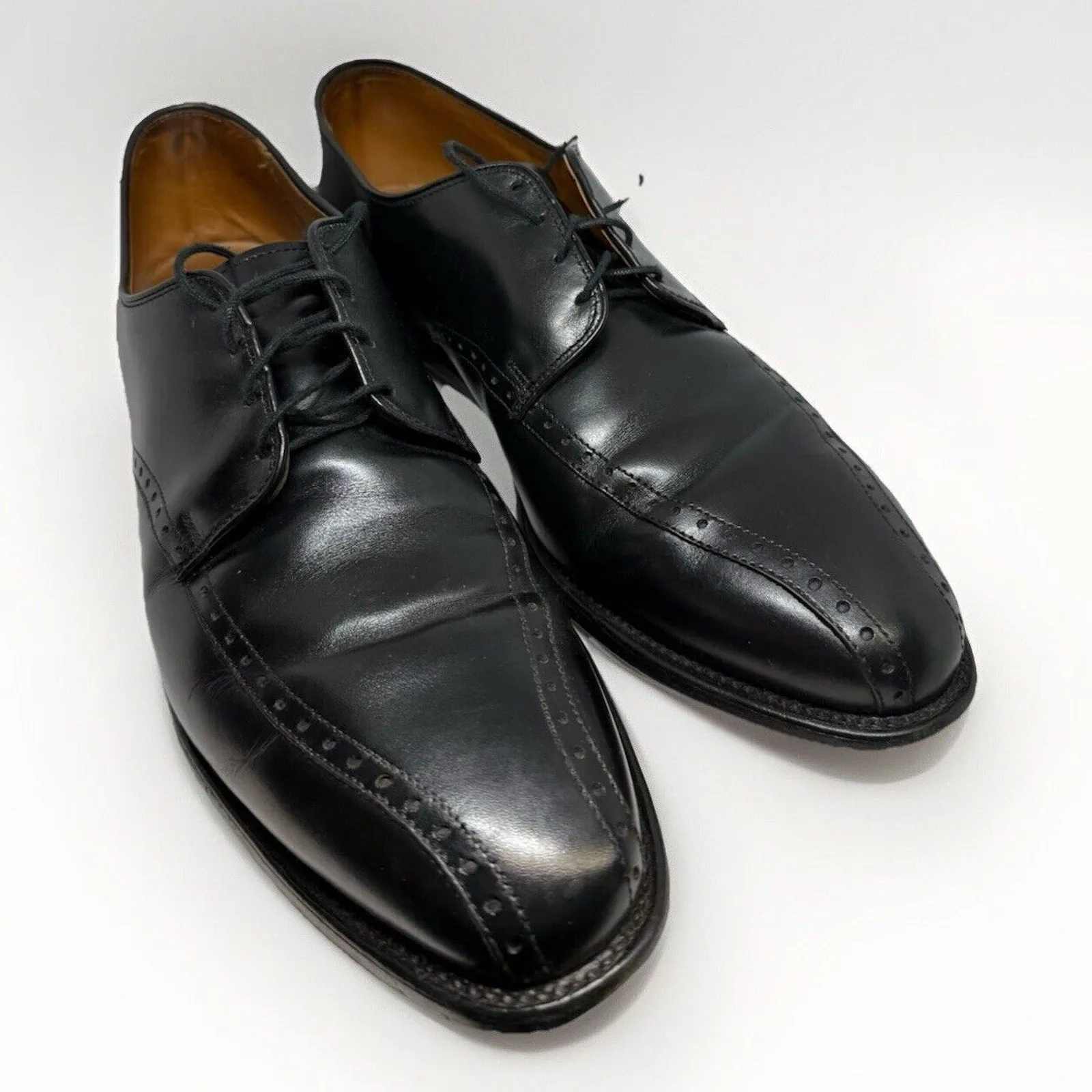 Allen Edmonds Men's Shoe 🇺🇸 Wendell Almond Bicycle-toe Derby 12D Dress Leather