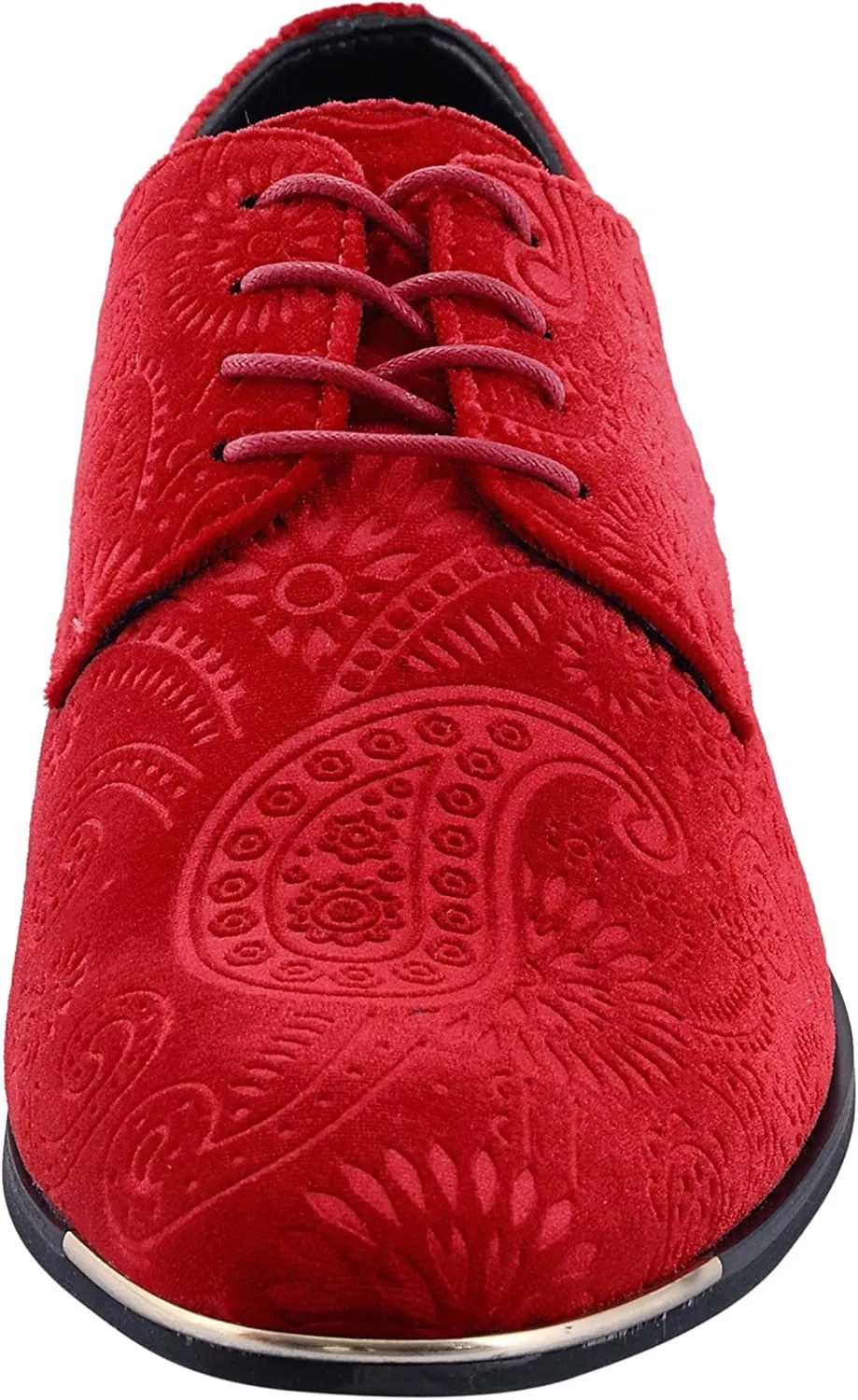 Amali Chadwick, Mens Dress Shoes - Lace Up Oxford Shoes for Men - Tuxedo Shoes, Paisley Pattern, Metal Tip, Mens Designer Shoes