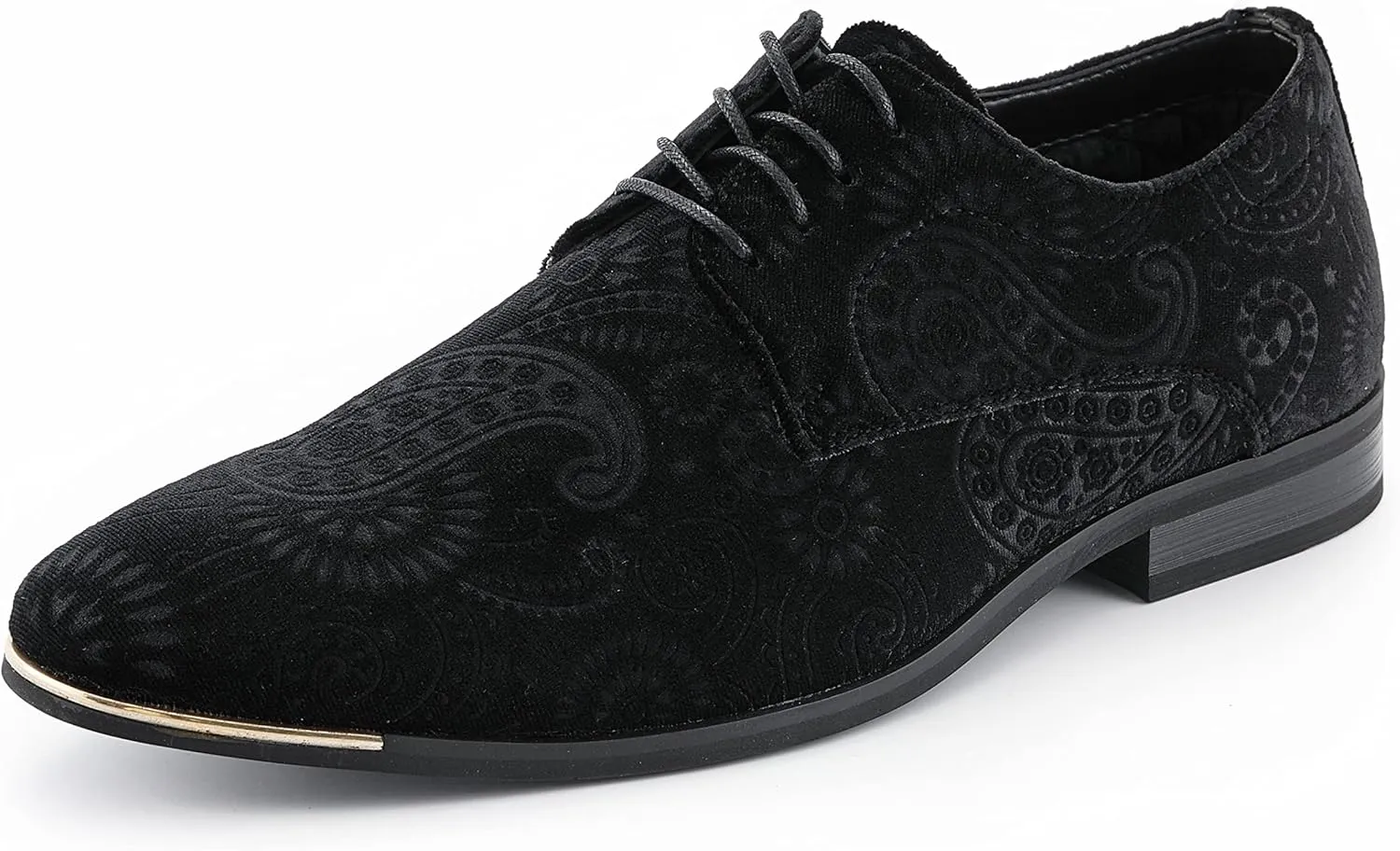 Amali Chadwick, Mens Dress Shoes - Lace Up Oxford Shoes for Men - Tuxedo Shoes, Paisley Pattern, Metal Tip, Mens Designer Shoes