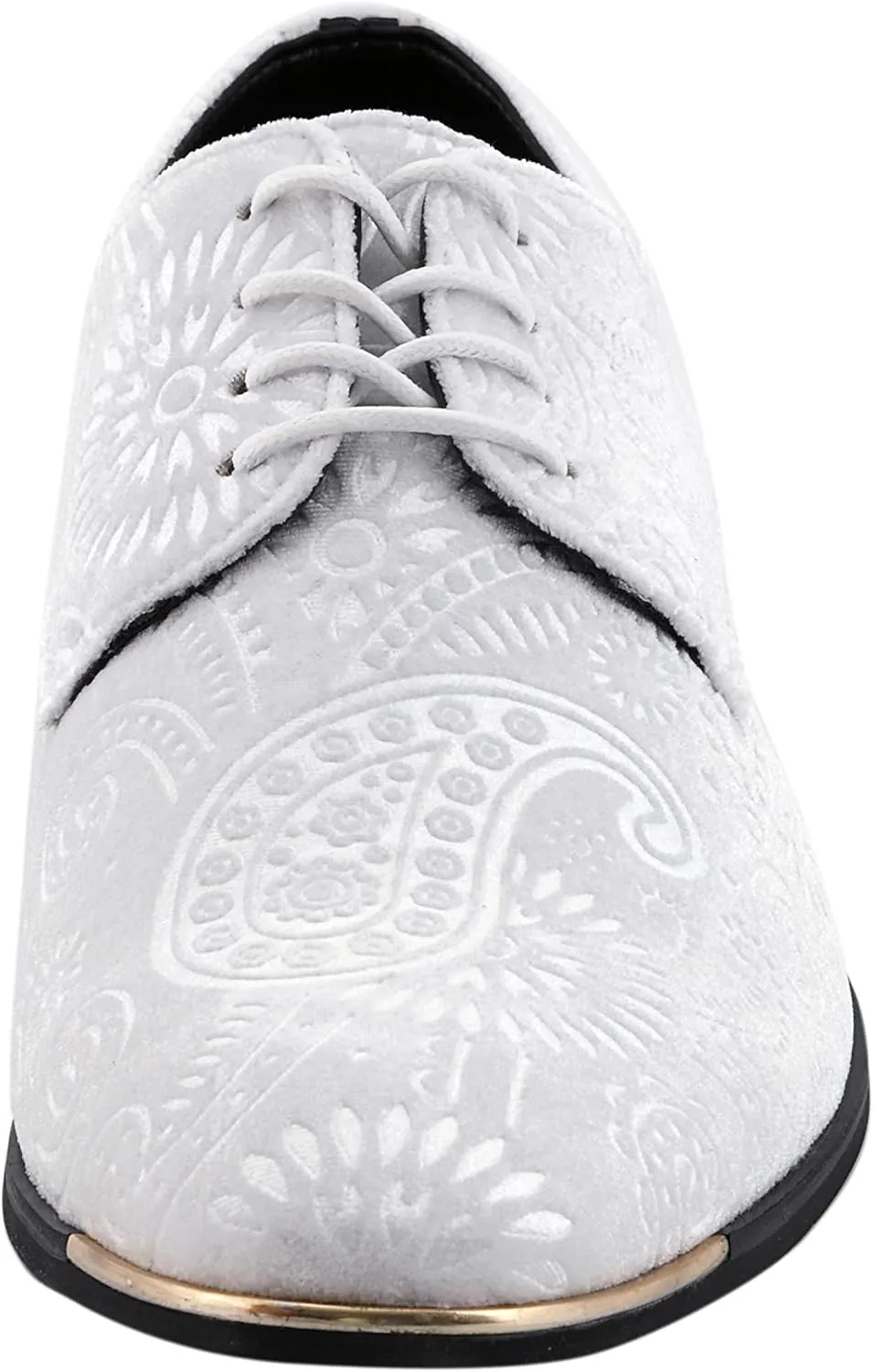 Amali Chadwick, Mens Dress Shoes - Lace Up Oxford Shoes for Men - Tuxedo Shoes, Paisley Pattern, Metal Tip, Mens Designer Shoes
