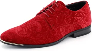Amali Chadwick, Mens Dress Shoes - Lace Up Oxford Shoes for Men - Tuxedo Shoes, Paisley Pattern, Metal Tip, Mens Designer Shoes