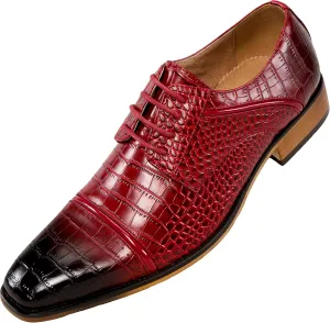 Amali Oxford Dress Shoes for Men with Textured Cap Toe, Men's Oxford Shoes Made from Premium PU Leather, Versatile Formal Footwear for All Occasions