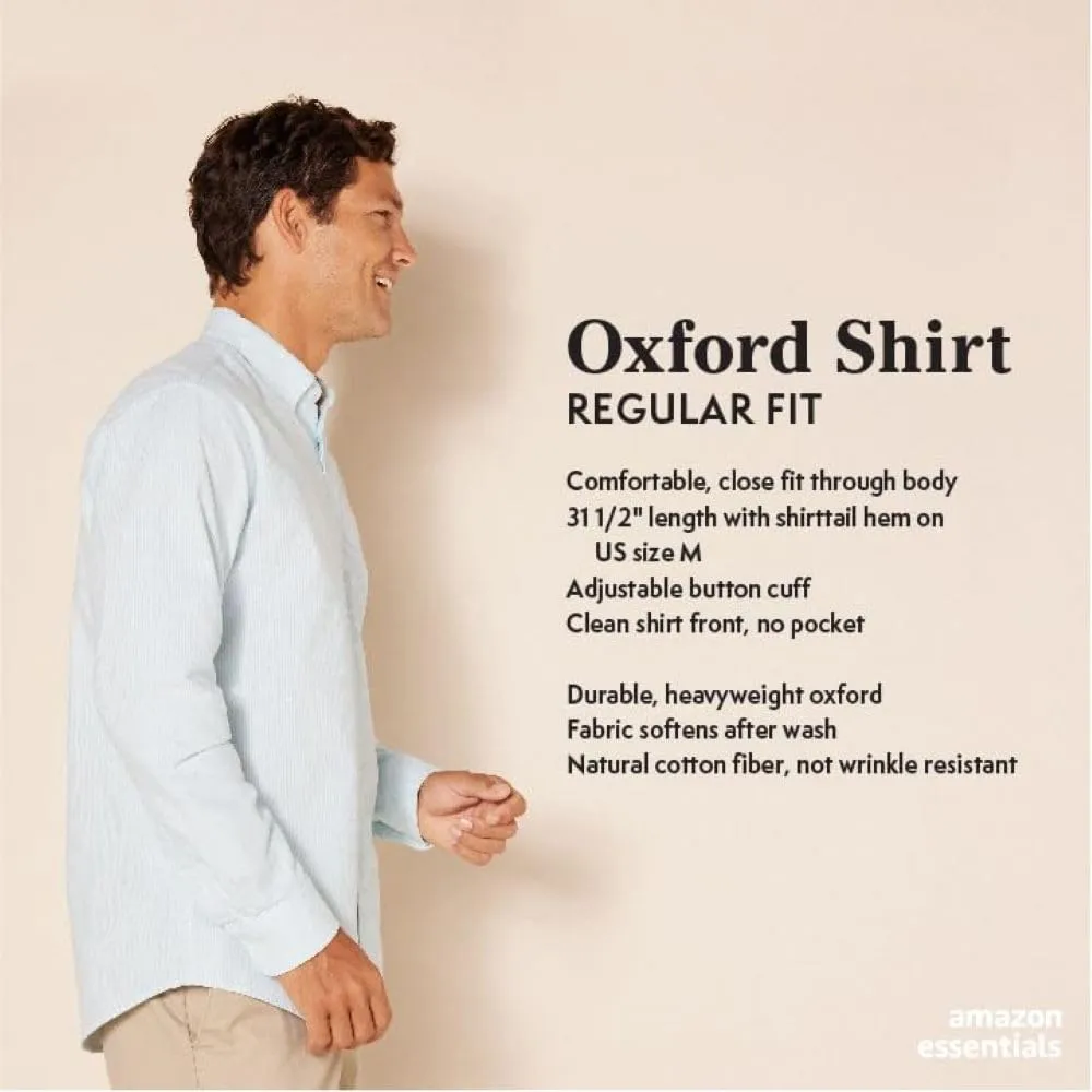 Amazon Essentials Men's Regular-Fit Long Sleeve Oxford Shirt