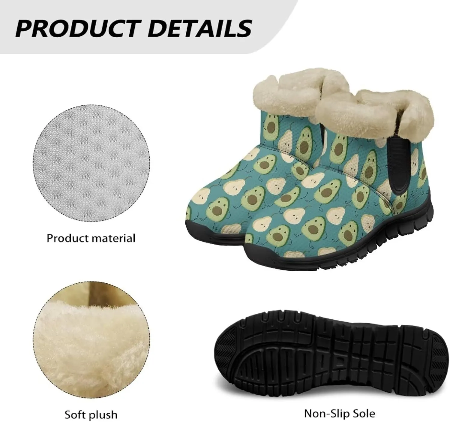 Ankle Boots for Women Waterproof Anti-Slip Winter Warm Fur Lined Snow Boot Outdoor Insulated Slip On Booties Shoes for Hiking Work