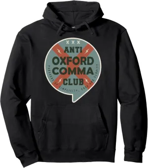 Anti Oxford Comma Club Vintage Anti Oxford Comma League Pullover Hoodie