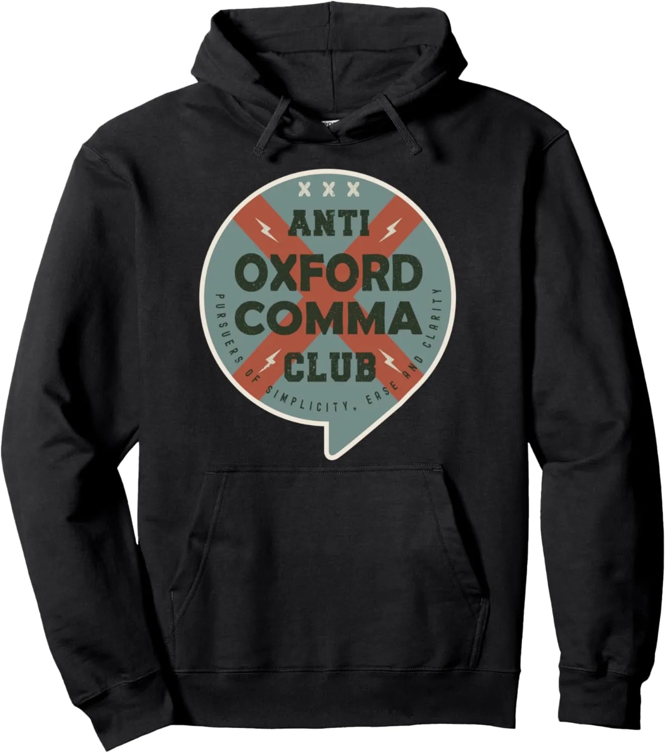 Anti Oxford Comma Club Vintage Anti Oxford Comma League Pullover Hoodie