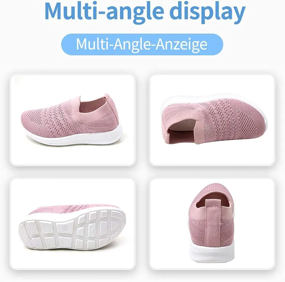 Apawwa Boys Girls Sneakers Kids Lightweight Slip On Running Shoes Pink/Blue/Navy/Black Walking Shoes Breathable Tennis Shoes for Toddler/Little Kids/Big Kids