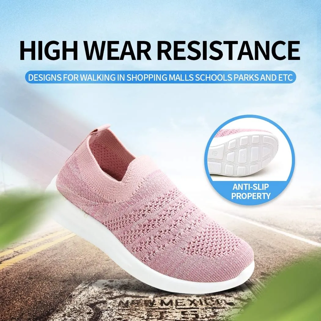 Apawwa Boys Girls Sneakers Kids Lightweight Slip On Running Shoes Pink/Blue/Navy/Black Walking Shoes Breathable Tennis Shoes for Toddler/Little Kids/Big Kids