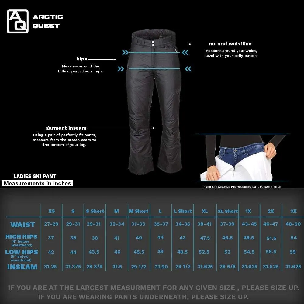 Arctic Quest Women's Snow Ski Pants Water Resistant Softshell Insulated Flare for Snowboarding Hiking Winter Outdoor Pants