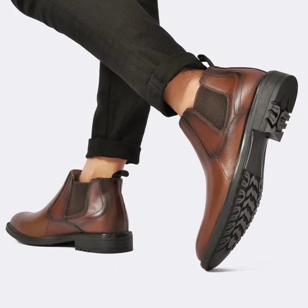 Arkbird Chelsea Ankle Boots for Men Genuine Leather Oxford Casual and Formal Dress Boot