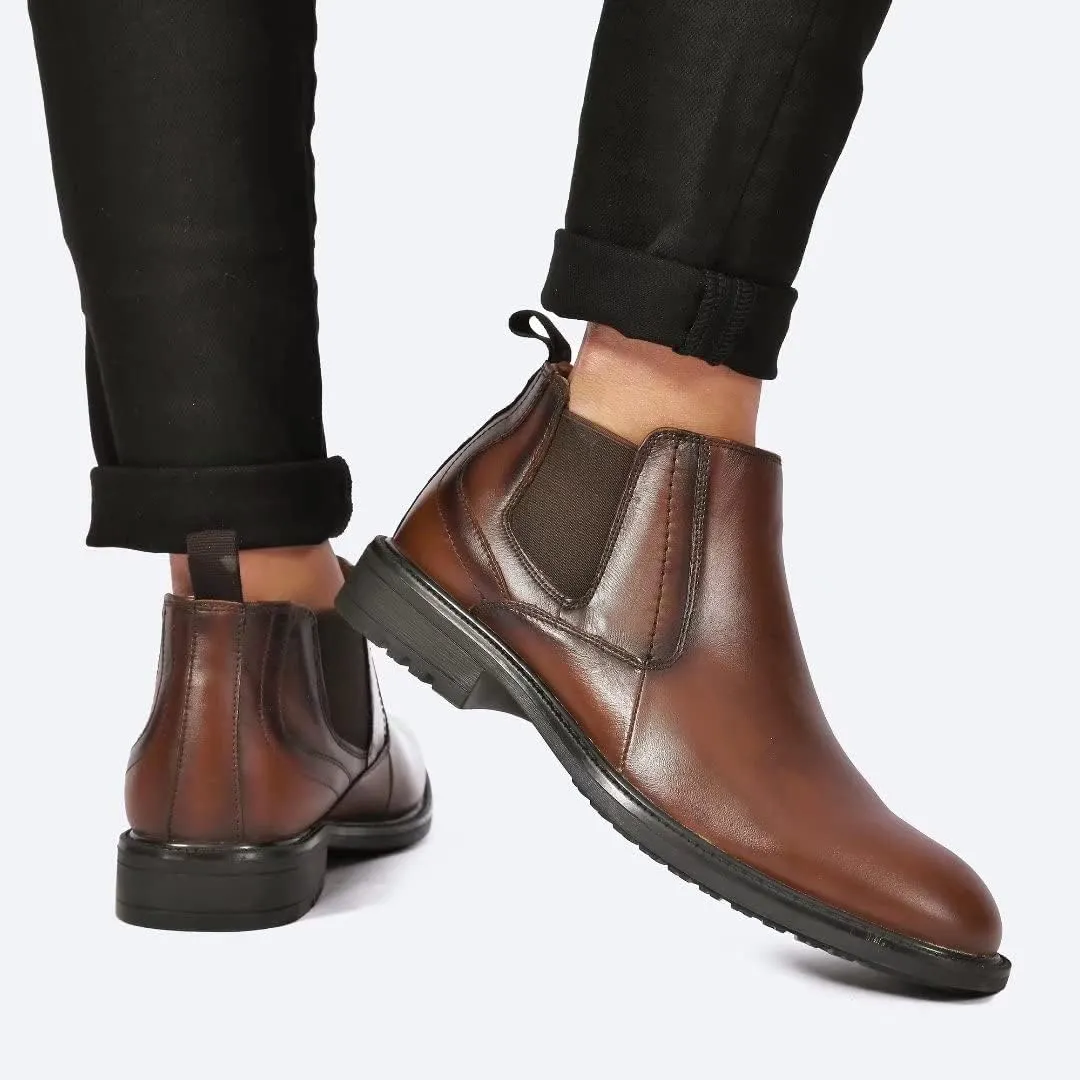 Arkbird Chelsea Ankle Boots for Men Genuine Leather Oxford Casual and Formal Dress Boot