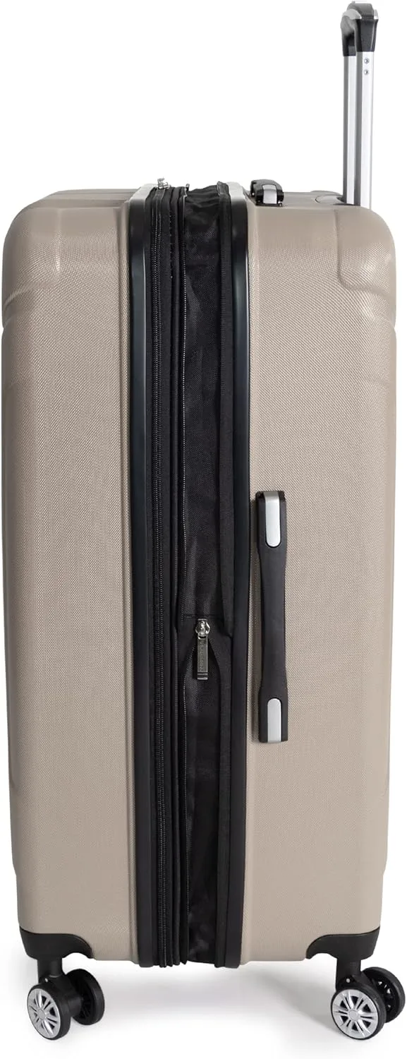 Ben Sherman Derby Spinner Travel Upright Luggage, Champagne, 28-Inch Checked