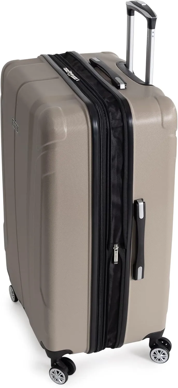 Ben Sherman Derby Spinner Travel Upright Luggage, Champagne, 28-Inch Checked
