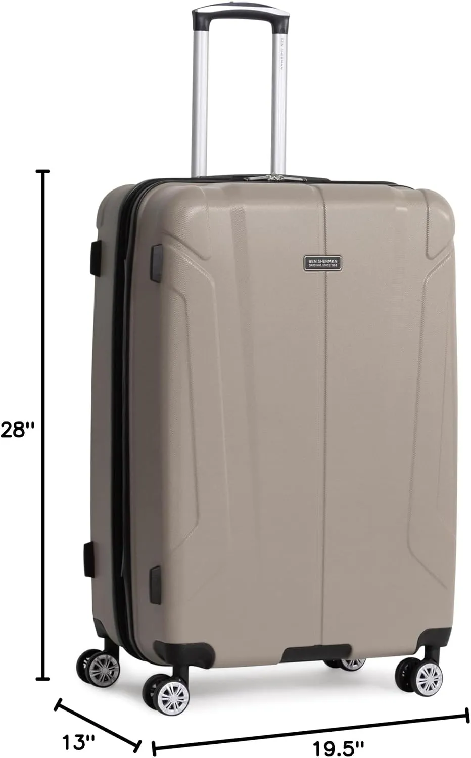 Ben Sherman Derby Spinner Travel Upright Luggage, Champagne, 28-Inch Checked