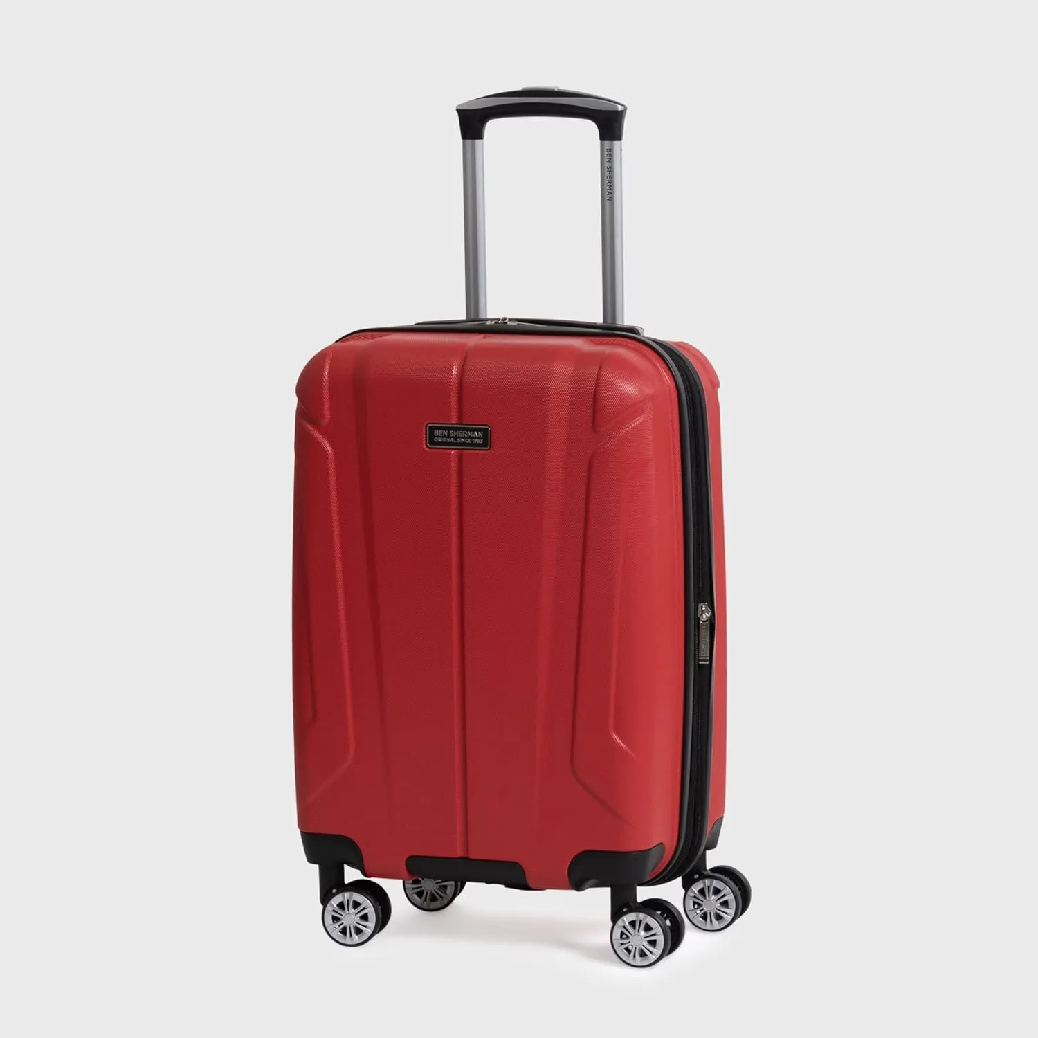 Ben Sherman Derby Spinner Travel Upright Luggage, Lipstick Red, 20-Inch Carry On