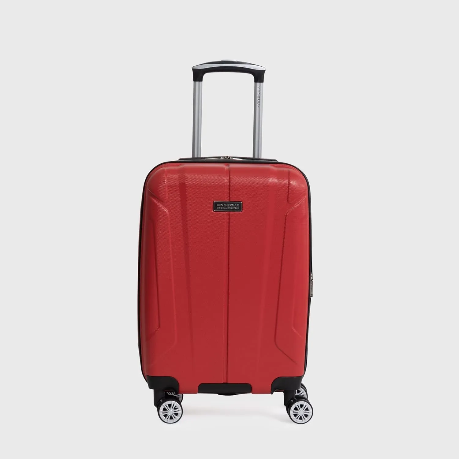 Ben Sherman Derby Spinner Travel Upright Luggage, Lipstick Red, 20-Inch Carry On