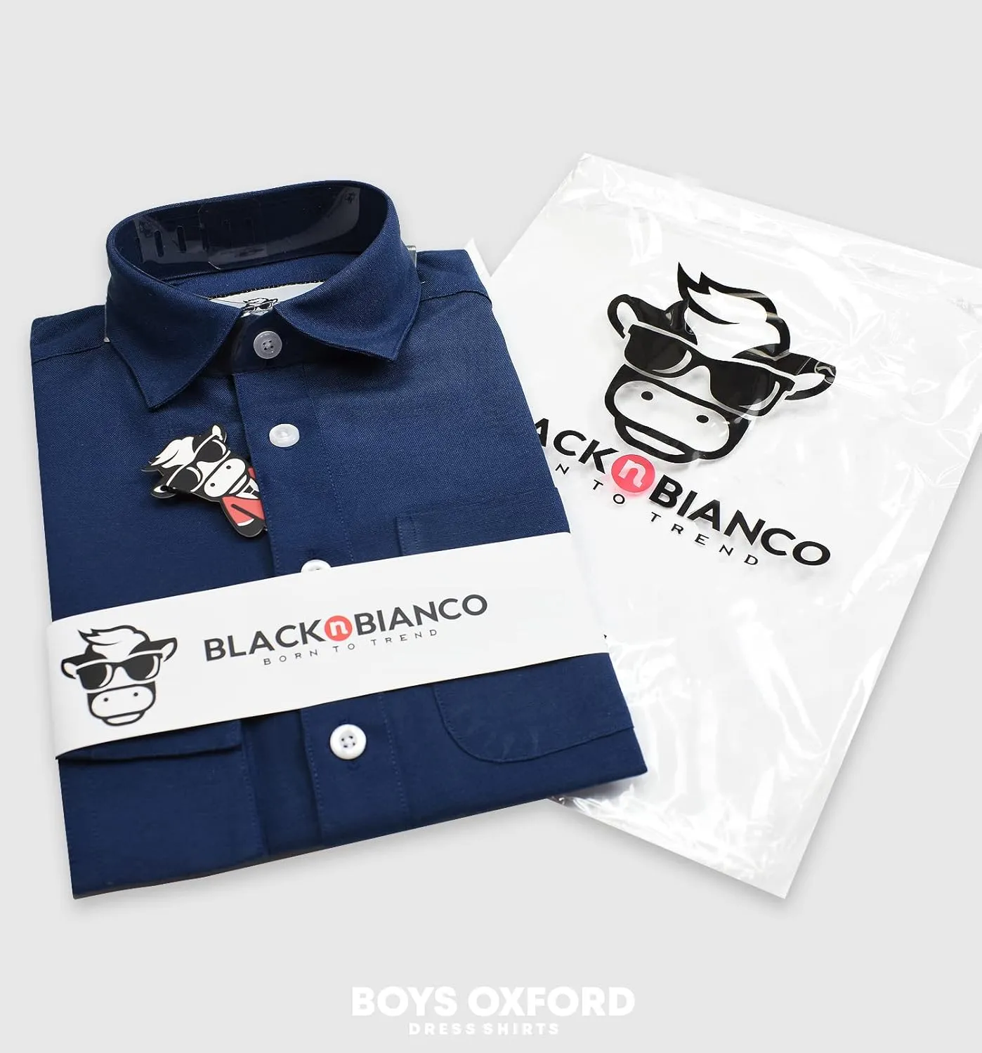 Black n Bianco Boys' Signature Oxford Long Sleeve Dress Shirt