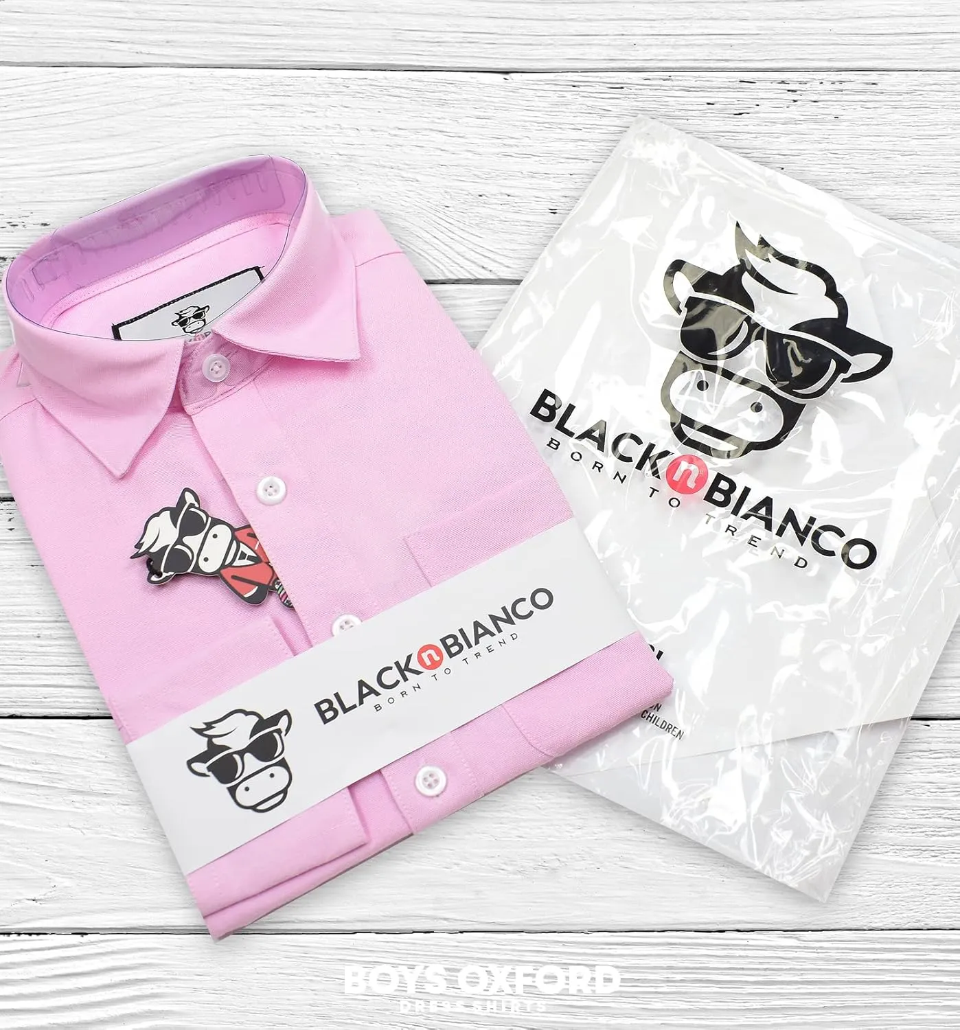 Black n Bianco Boys' Signature Oxford Long Sleeve Dress Shirt
