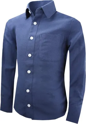 Black n Bianco Boys' Signature Oxford Long Sleeve Dress Shirt