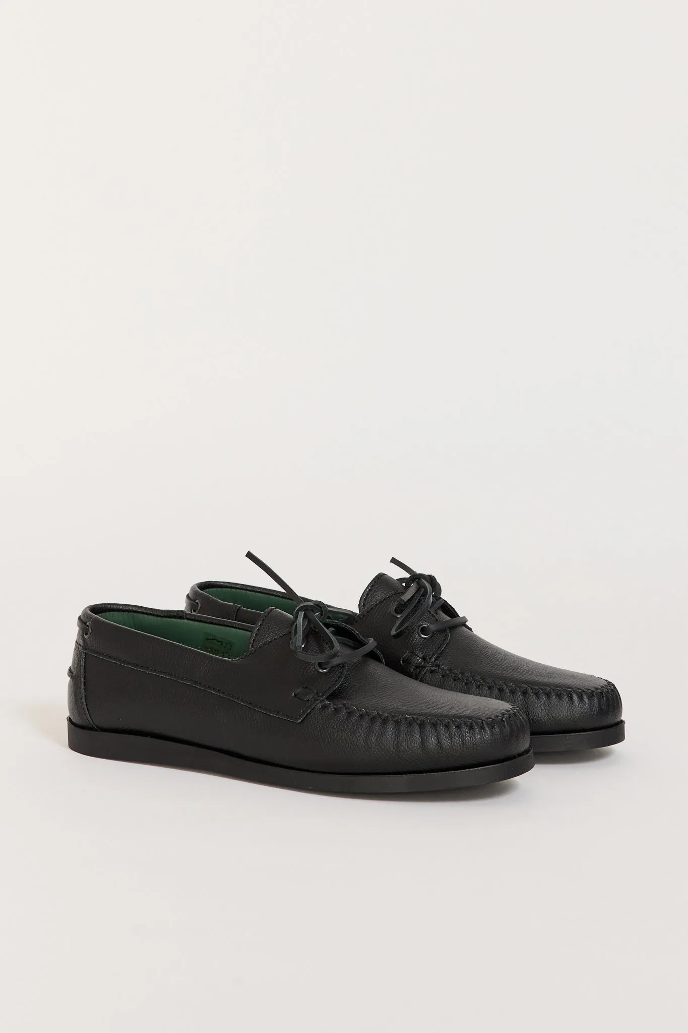 Boatman Black Grain Leather