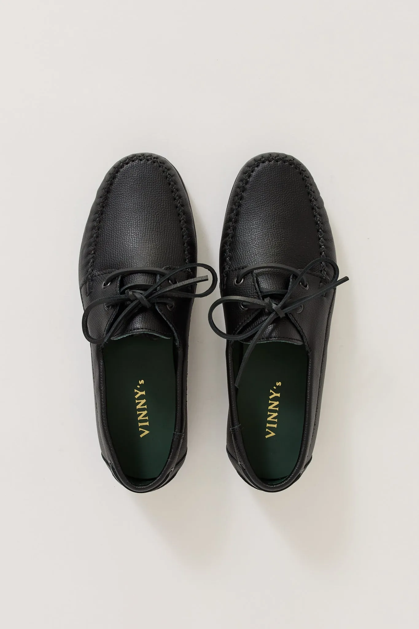 Boatman Black Grain Leather