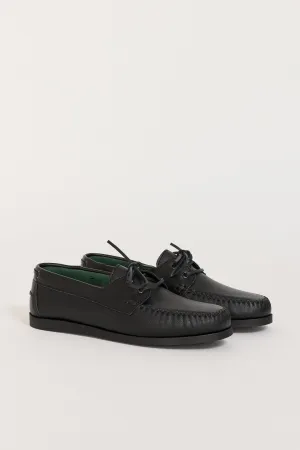 Boatman Black Grain Leather