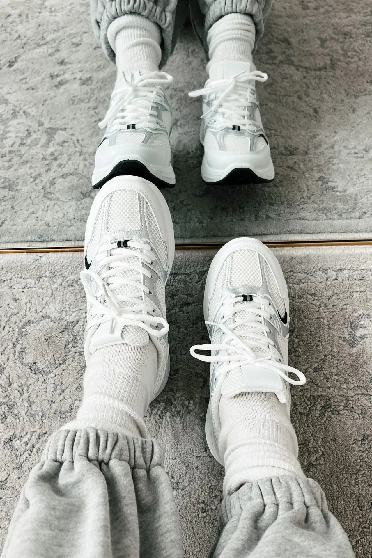 Brace For Impact Lace-Up Sneaker (Silver/White)