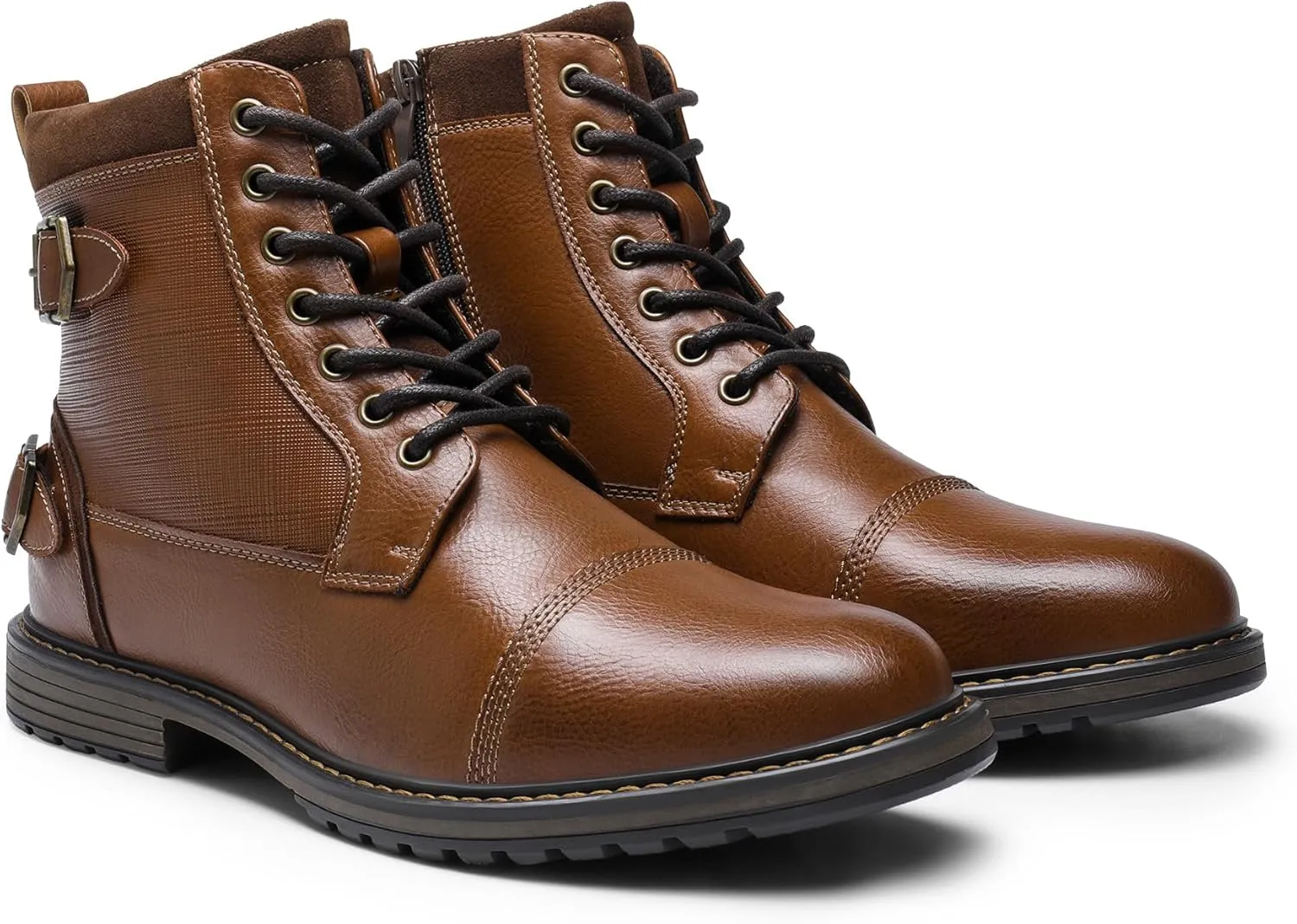 Bruno Marc Men's Motorcycle Boots Oxford Dress Boot