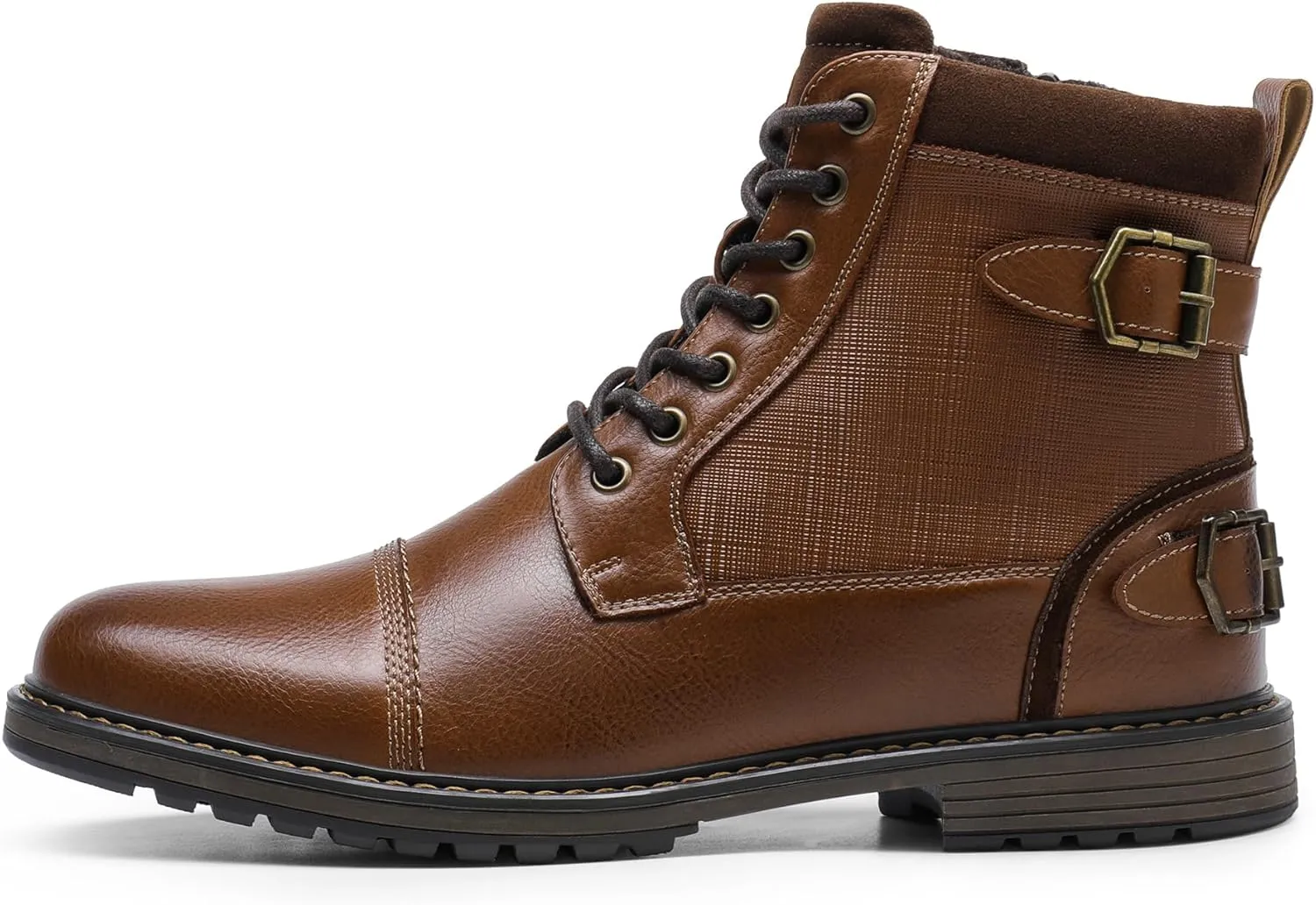 Bruno Marc Men's Motorcycle Boots Oxford Dress Boot