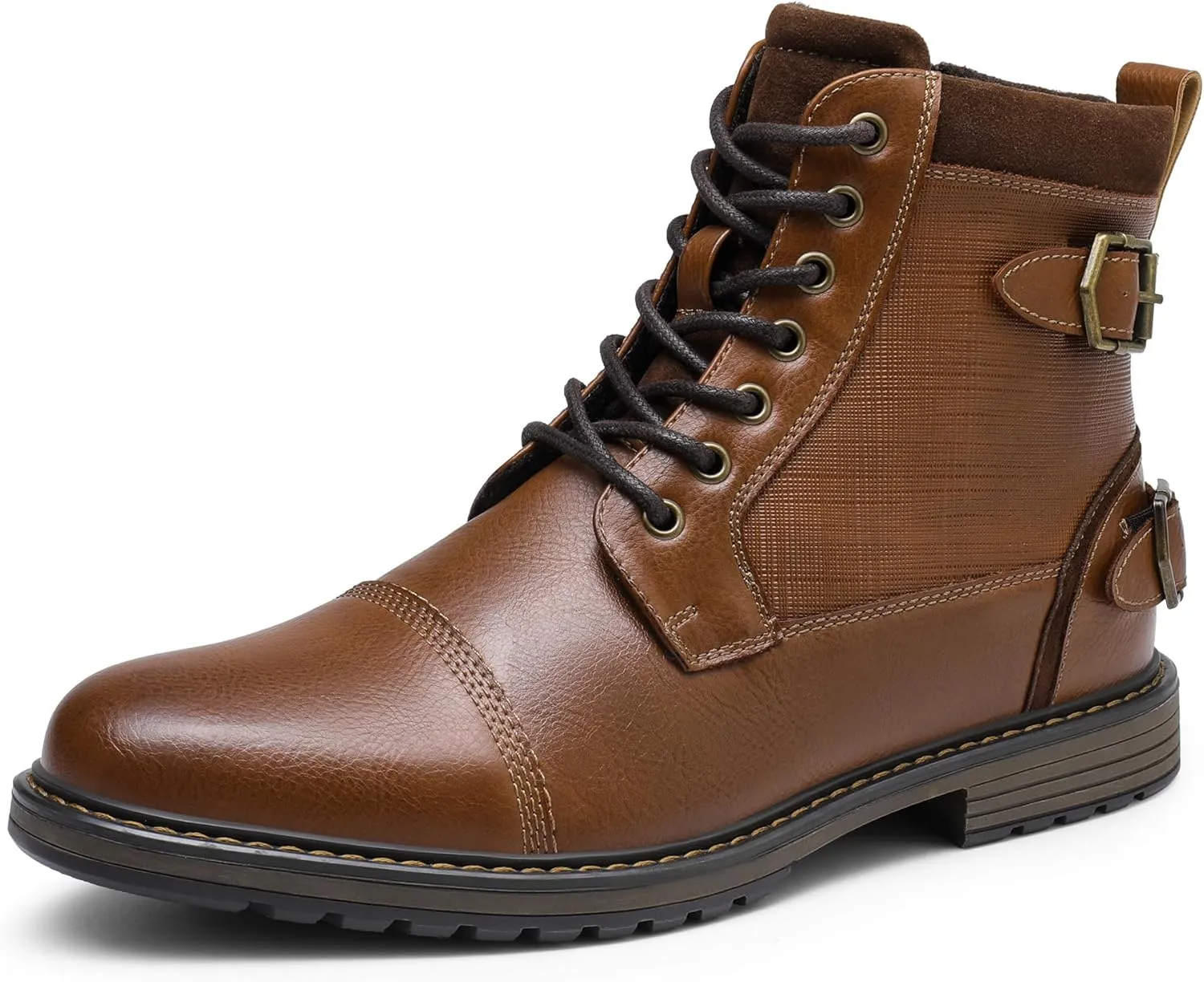 Bruno Marc Men's Motorcycle Boots Oxford Dress Boot