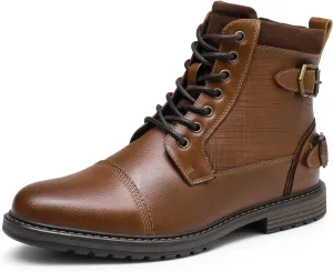 Bruno Marc Men's Motorcycle Boots Oxford Dress Boot