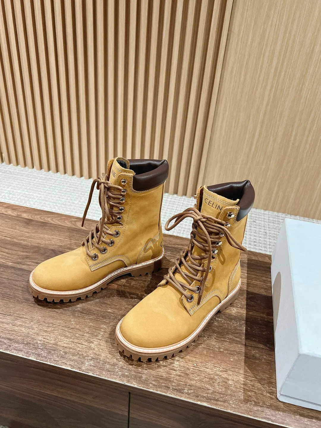 Classic couple martin boots yellow boots