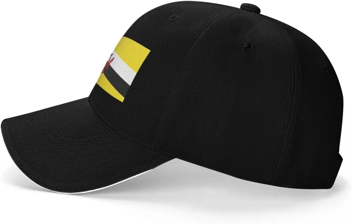 Classic Sandwich Baseball Cap-Brunei Flag Adjustable Unisex Sports Hat for Running Outdoor Four Seasons Comfortable