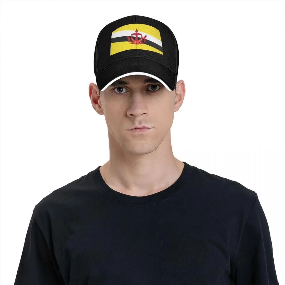 Classic Sandwich Baseball Cap-Brunei Flag Adjustable Unisex Sports Hat for Running Outdoor Four Seasons Comfortable