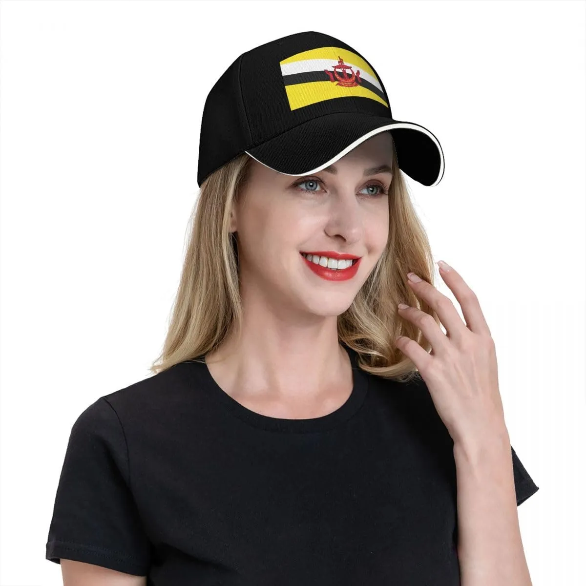 Classic Sandwich Baseball Cap-Brunei Flag Adjustable Unisex Sports Hat for Running Outdoor Four Seasons Comfortable