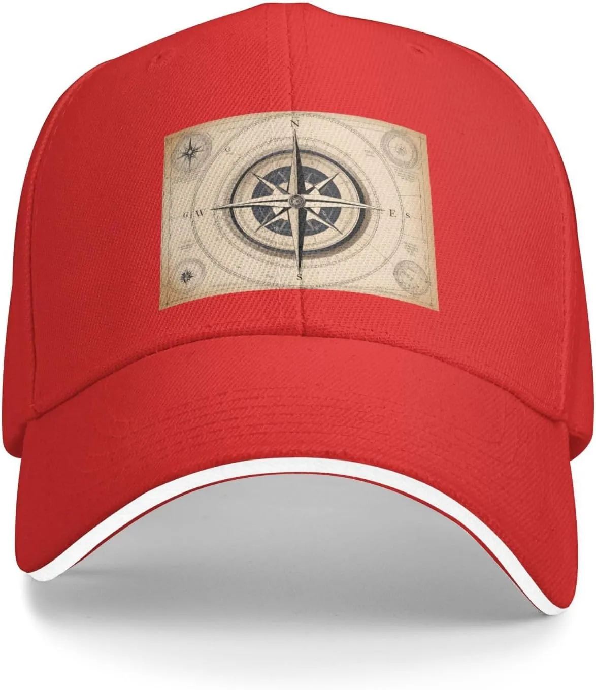 Compass Navigation Pattern Unisex Baseball Cap Black : Breathable, Light