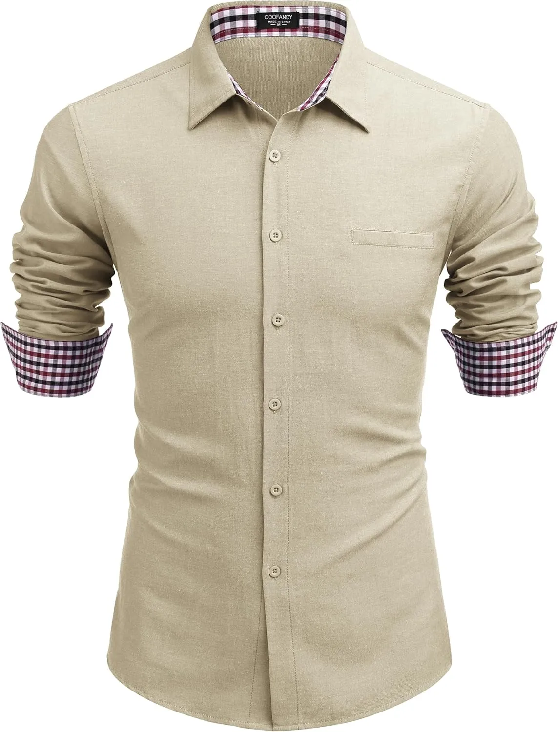 COOFANDY Men's Oxford Dress Shirts Long Sleeve Button Down Shirt Business Casual Shirt