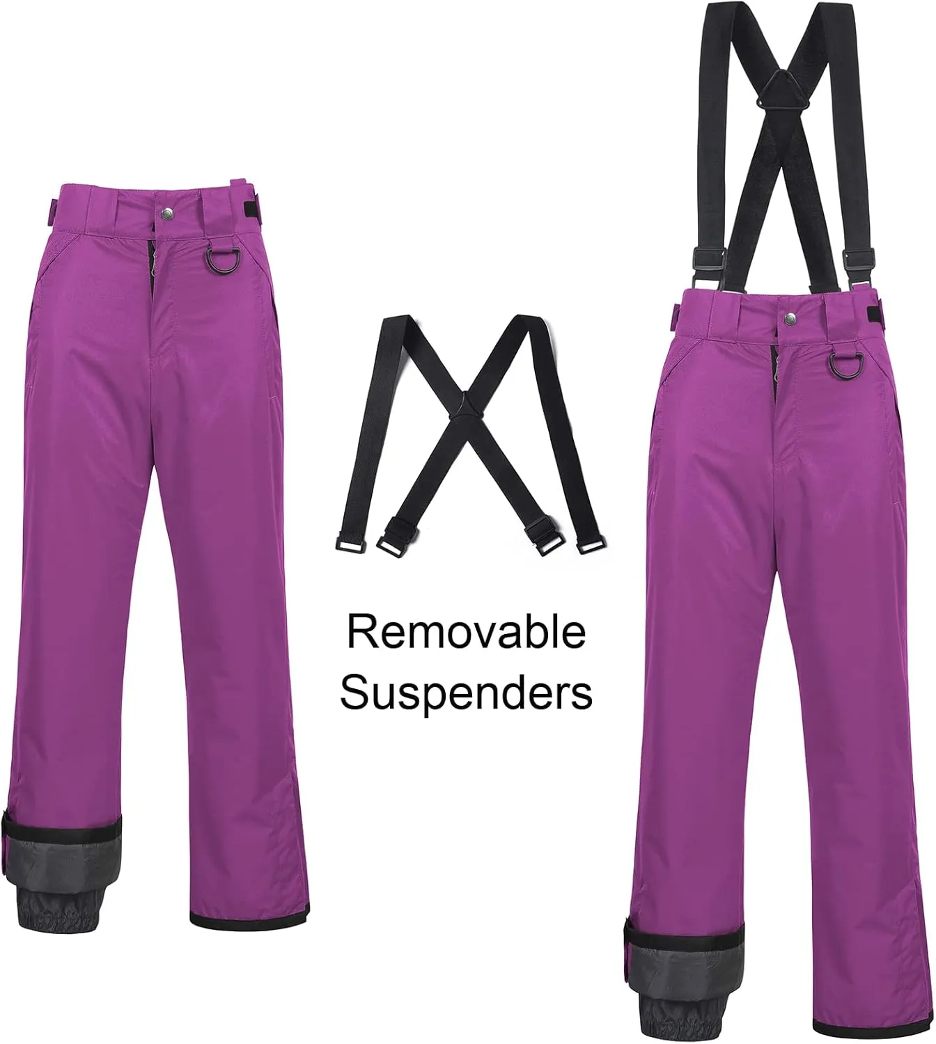 CREATMO US Women's Snow Pants Ski Bibs Waterproof Insulated Winter Snowboard
