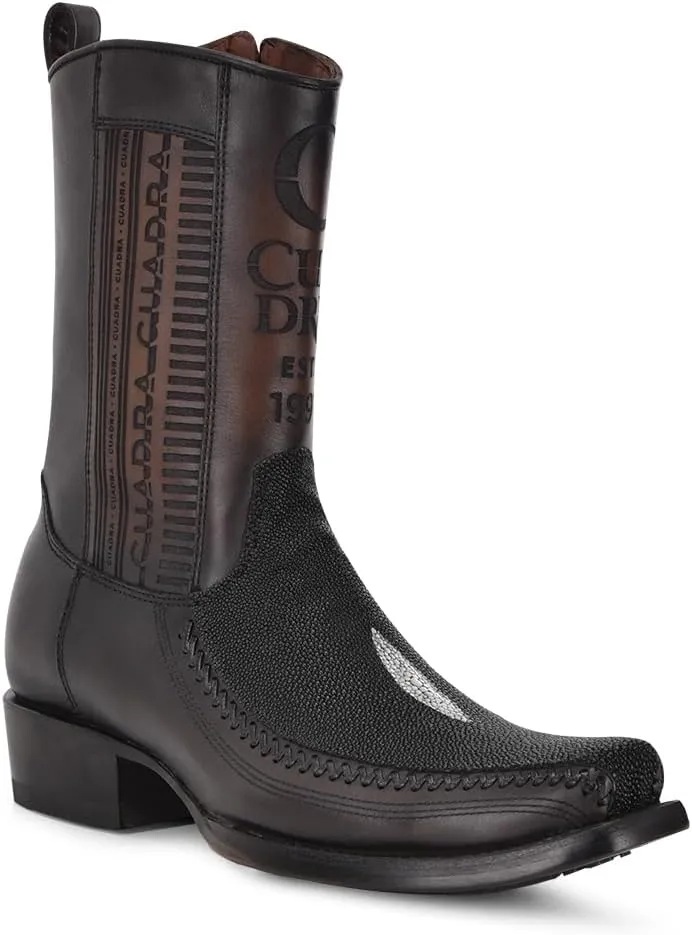 Cuadra Men's Boot in Black Stingray and Bovine Leather 1J2KMA