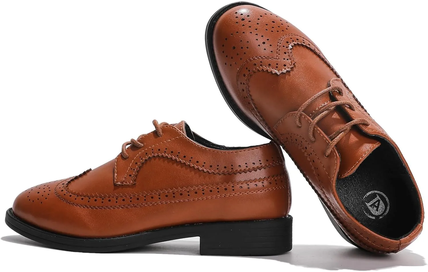 DADAWEN Boys Girls Classic Lace-Up Dress Shoes Formal Oxford Shoes Wedding Church School Uniform Shoes (Toddler/Little Kid/Big Kid)