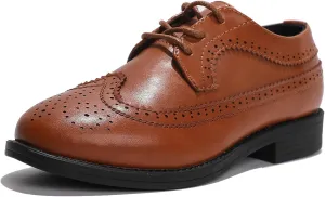 DADAWEN Boys Girls Classic Lace-Up Dress Shoes Formal Oxford Shoes Wedding Church School Uniform Shoes (Toddler/Little Kid/Big Kid)