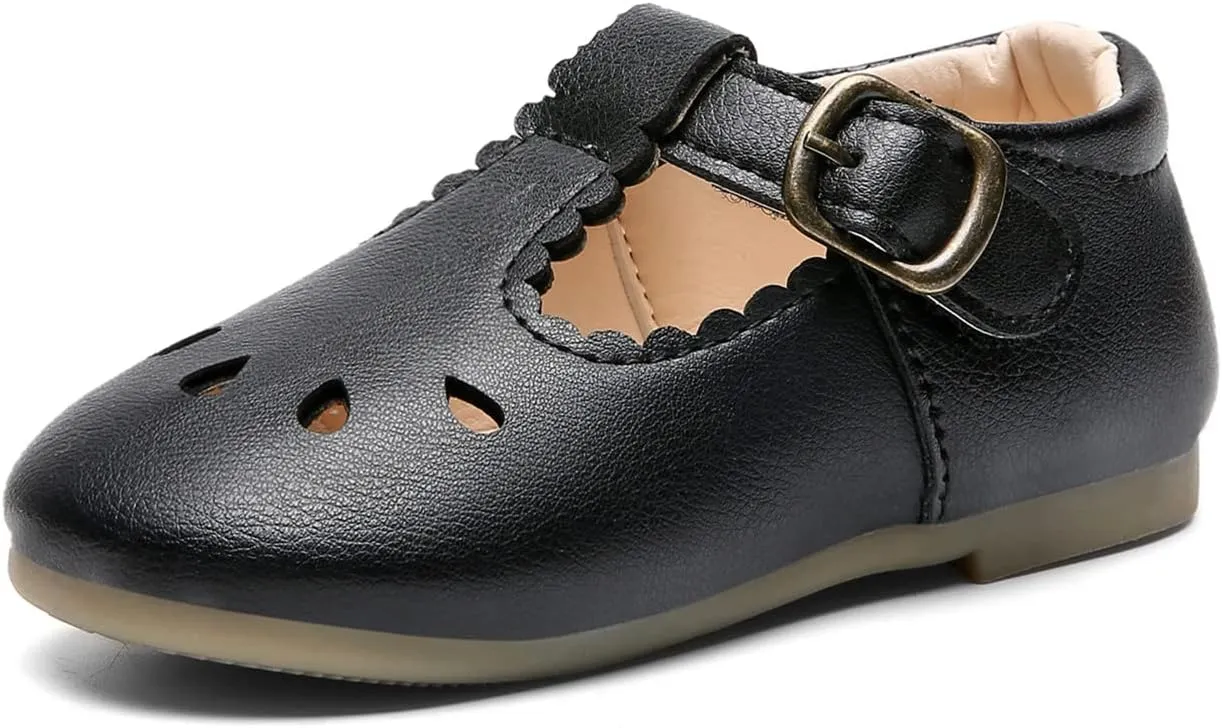 DADAWEN Girl's Classic Mary Jane School Uniform Shoes Flat Dress Shoes