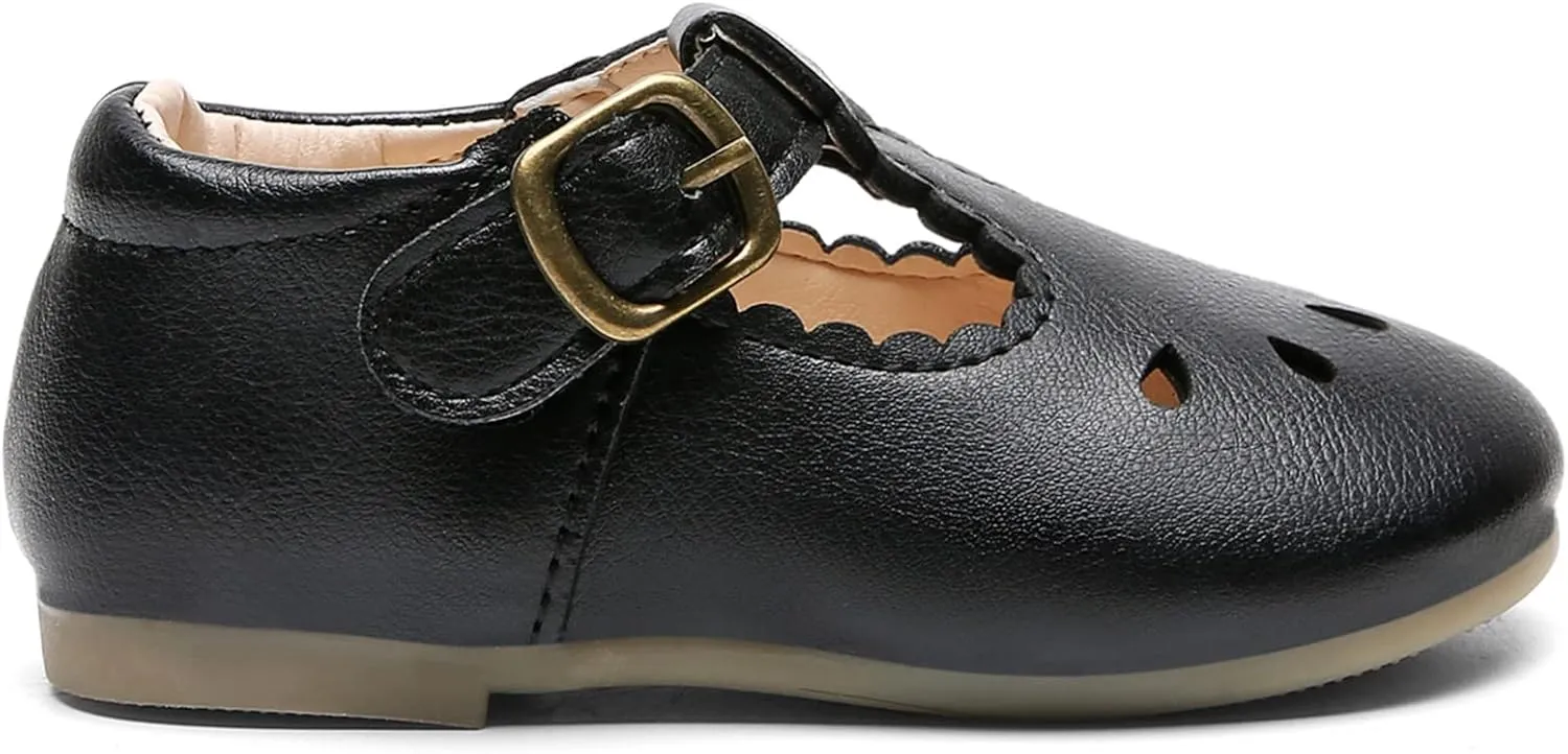 DADAWEN Girl's Classic Mary Jane School Uniform Shoes Flat Dress Shoes
