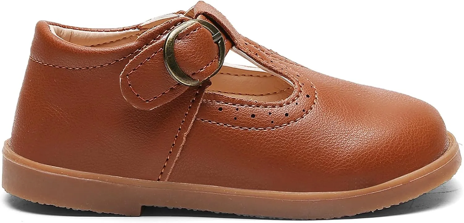 DADAWEN Girl's Classic Mary Jane School Uniform Shoes Flat Dress Shoes