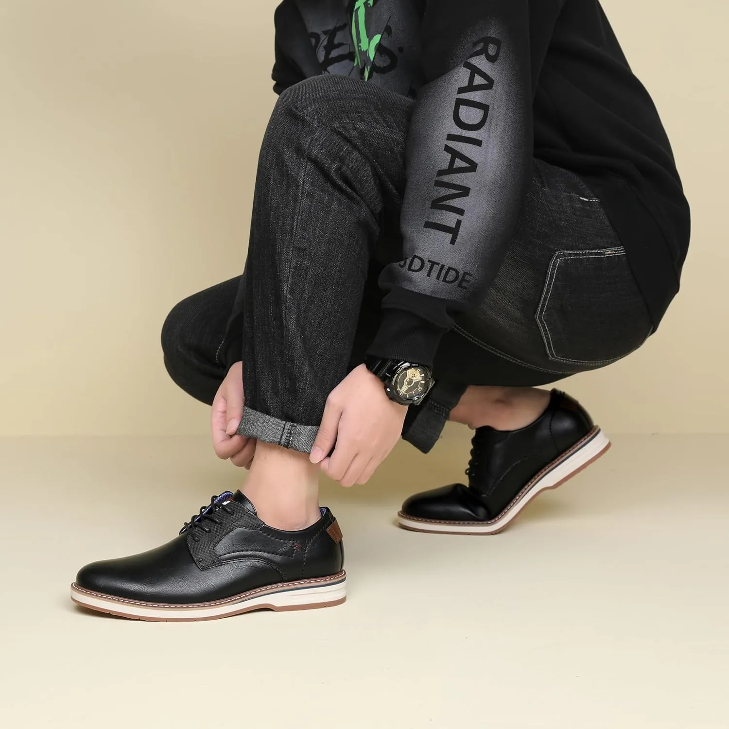 DECARSDZ Mens Dress Shoes Casual Oxford Shoes Business Formal Shoes Use for Business Social Gatherings Wedding Travel